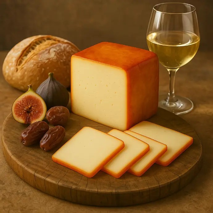 Queso Muenster - Semiduro de corteza lavada, aroma más intenso y notas mantecosas.